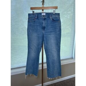 Pistola Denim Jeans Womens Size 31 Light Wash Cropped Frayed Hem Casual